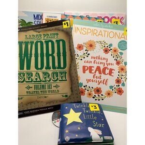 Large Print Word Search Coloring & Activity Books Bundle For All Ages